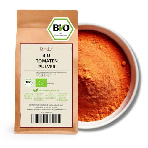 Kamelur Bio Tomatenpulver 1kg - feines BIO Tomaten Pulver aus sonnengereiften und sprühgetrockneten Tomaten von Kamelur