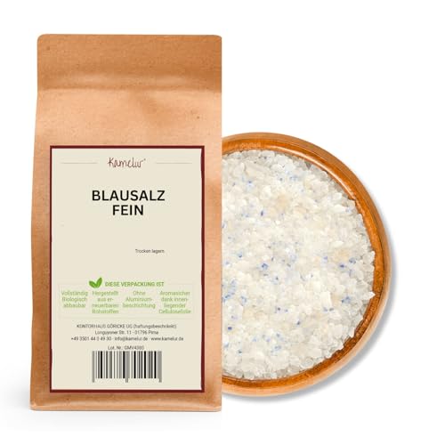 Kamelur Blausalz Fein 600g - blaues Kristallsalz, seltenes Gourmet Salz von Kamelur