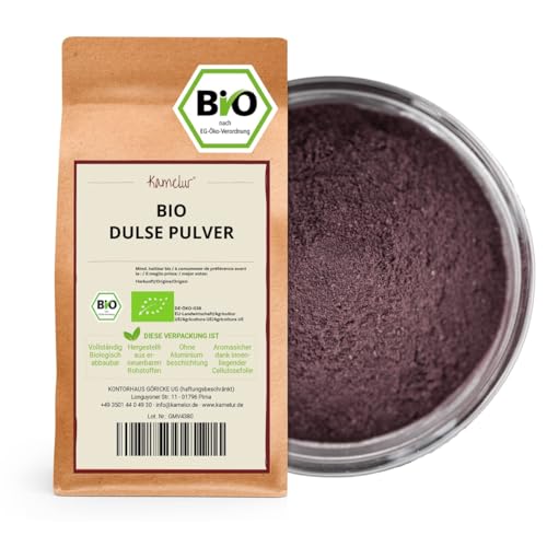 Kamelur Dulse Pulver Bio 500g - Palmaria Palmata - Lappentang - Rotalge - Dulsepulver ohne Zusätze - von Kamelur