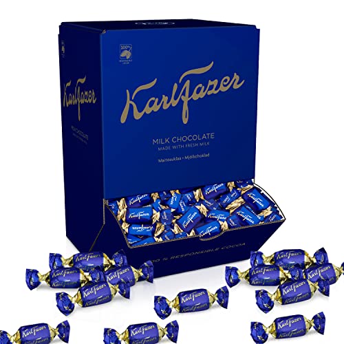 Karl Fazer Pralinen Schokolade Großpackung – Köstliche Vollmilchschokolade – Pralinen Einzeln Verpackt – Pralinen Geschenk – Mini Schokolade Einzeln Verpackt - 404 Stück | 3 kg von Karl Fazer