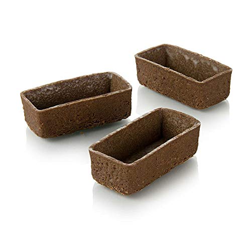 Dessert Tartelettes - Filigrano, rechteckig, 5,3x2,6cm, H 1,7cm, Schokomürbeteig, 150 St von Karl Zieres GmbH