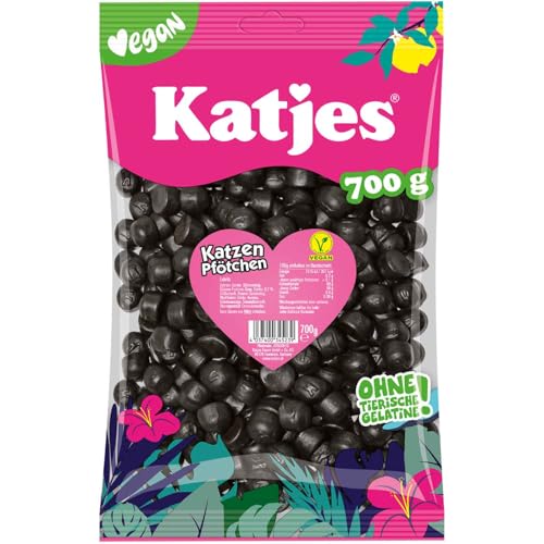 2er Pack Katjes XXL Katzen Pfötchen 2 x 700g-Würziges Softlakritz von Katjes