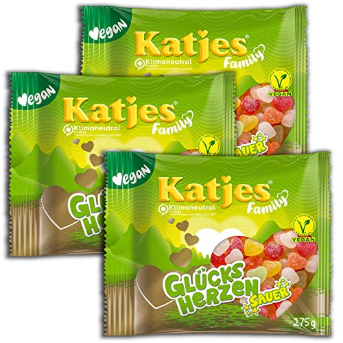 3 er Pack Katjes XXL Family Glücksherzen Sauer 3 x 250g von Katjes