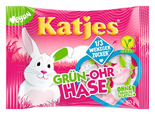 Katjes Grün-Ohr Hase Fruchtgummi, vegan, 160 g von Katjes