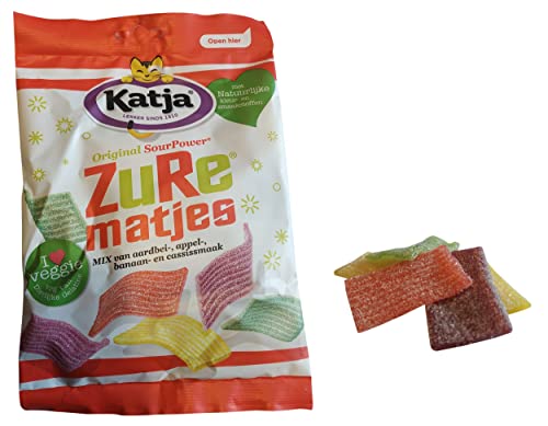 Katjes Gummies | Saure Streifen Süßigkeiten | Katja Candy | Mischung aus 4 fruchtigen Aromen | 9.7 Unze | 270 Gramm insgesamt. von Katjes