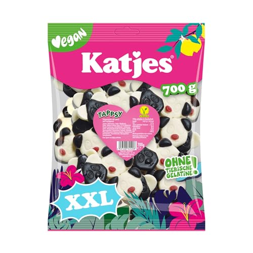 Katjes Tappsy Großpackung – Schaumzucker mit Lakritz und Fruchtgummi, in süßer Pandabären-Form, vegan (1 x 700 g) von Katjes