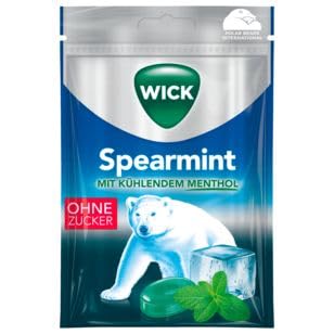 Wick Spearmint Hustenbonbons ohne Zucker, 20er Pack (20 x 72g) von Katjes