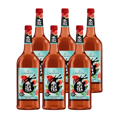 KATLENBURGER - Alc. Ice Tea Melone | Sommerlicher, leicht alkoholischer Longdrink mit Kohlensäure und fruchtigem Melonen Geschmack. Inhalt: 6x 1l mit 4,5% vol. von Katlenburger