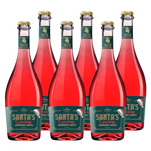 KATLENBURGER - Santa's Swing Cranberry Secco | Leuchtend roter Fruchtwein-Drink mit 10% Cranberrysaft. Der perfekte Begleiter für die festliche Saison. | Inhalt: 6x 750 ml und 8% vol. von Katlenburger