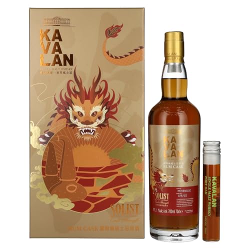 Kavalan SOLIST RUM CASK Single Malt Whisky Dragon Edition 53,2% Vol. 0,7l in Geschenkbox mit 0,05l Miniatur von Kavalan