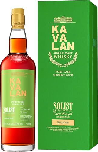 Kavalan Solist Single Malt Whisky Port Cask in Geschenkverpackung (1 x 0.7 l)(Grüne Geschenkbox-Variante mit 60,2 Prozent Alkohol und braune Geschenkbox mit 57,1 Prozent Alkohol.) von Kavalan