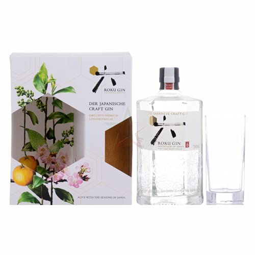 Roku Gin The Japanese Craft Ginl in Geschenkbox mit Glas 43,00% 0,70 lt. von ROKU GIN