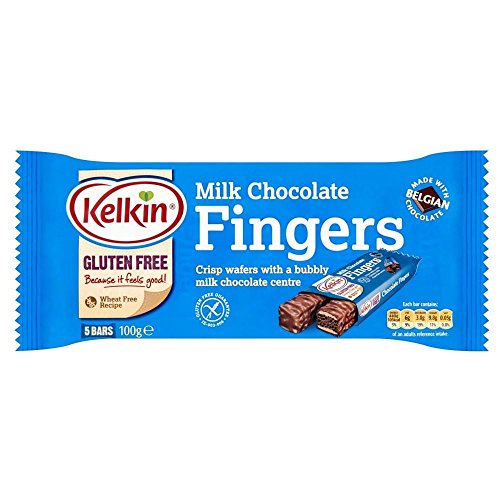 Kelkin Gluten-freie Schokoladen-Fingers (5 pro Packung - 100 g) - Packung mit 2 von Kelkin