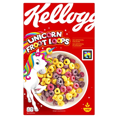 Kellogg's Froot Loops Frühstückscerealien (6 x 375 g) – bunte Kringel aus Weizen, Hafer und Mais mit Fruchtgeschmack – ohne künstliche Farb- und Aromastoffe von Kellogg's