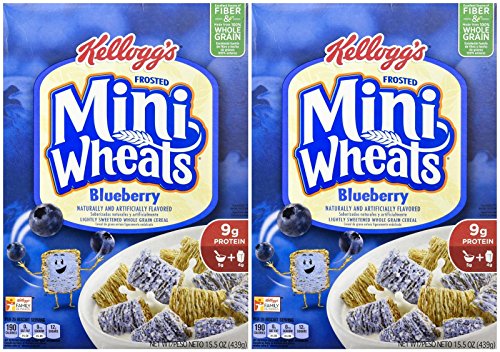 Kellogg's Frosted Mini-Weizen Frosted Mini-Weizen Bissgröße Müsli – Blaubeere – 440 ml – 2 Stück von Kellogg's