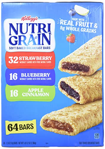 Kellogg's Nutri-Grain Breakfast Bars, Variety, Strawberry,Blueberry, 1.3 Oz, 64 Count von Kellogg's