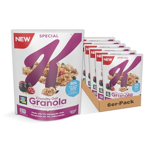 Kellogg's Special K Crunchy Oat Granola Mixed Berries (6 x 320 g) – ballaststoffreiches Knusper Müsli mit Cranberrys und Schwarzen Johannisbeeren – mit 30% weniger Zucker** von Kellogg's