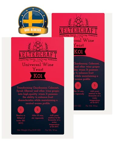 Keltercraft K01 Weinhefe [2x 10g: Für 100L Portwein oder Weißwein] Trockenhefe Nährhefe Bordeaux | Mache deinen eigenen Wein! von Keltercraft