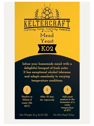 Keltercraft K02 Met Hefe [10g: Für 25L Honigwein] Trockenhefe Weinhefe Reinzuchthefe von Keltercraft