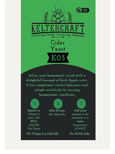 Keltercraft K03 Cider Hefe [8g: Für 25L Apfelwein] Trockenhefe Weinhefe Reinzuchthefe von Keltercraft