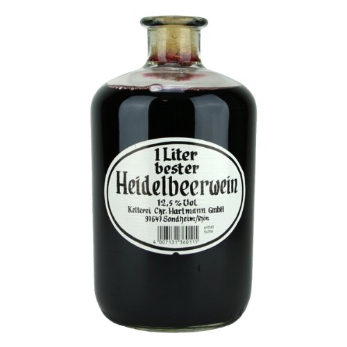 Hartmann Sondheim - bester Heidelbeerwein (1 Liter) 12,5% vol. Apothekerflasche von Kelterei Christian Hartmann GmbH