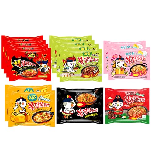 Kennenlernbox 14er Instant Nudeln Set | Koreanische Hot Chicken Ramen 14er Mix zum Probieren (Kompatibel mit Samyang) von Kennenlernbox