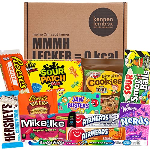 Kennenlernbox | USA Box mit 12 beliebten Süßigkeiten aus Amerika | Geschenkidee für besondere Anlässe von Kennenlernbox