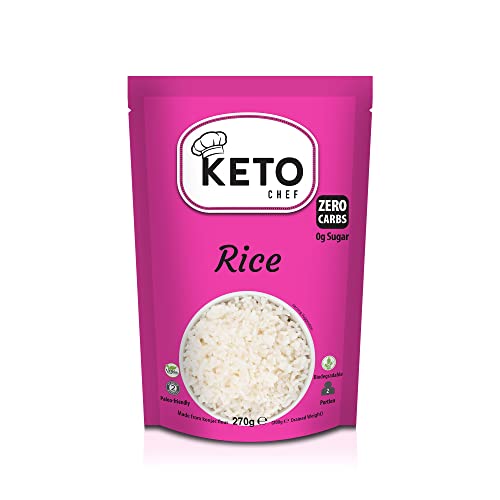 Keto Paleo Friendly Slim Rice - Konjac Mehl Veganer Reis, glutenfrei, enthält Zero Carb & Zucker, kalorienarm gesunde Ernährung Lebensmittel, Fertig zum Verzehr | 6 Stück (270g) von Keto Chef