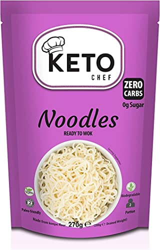 Keto vegane Mikrowellen-Nudeln – glutenfreie Konjac-Nudeln, keine Kohlenhydrate und Zucker, Paleo-freundlich, gesunde kalorienarme Diät-Mahlzeit | verzehrfertig (270 g) von Keto Chef