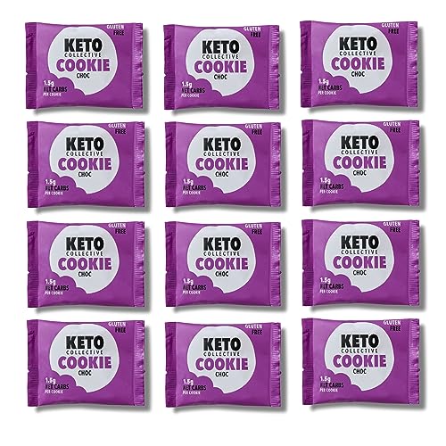 Keto Collective Keto Cookies I 1,5g Netto-Kohlenhydrate I 30g x 12 I Keto Snacks I Zuckerminder I Mit echter Butter zubereitet I Hoher Ballaststoffgehalt I Kohlenhydratarme Snacks, Glutenfreie Kekse von Keto Collective