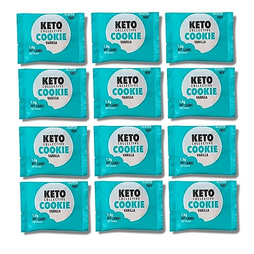 Keto Collective Keto Cookies I 1,5g Netto-Kohlenhydrate I 30g x 12 I Keto Snacks I Zuckerminder I Mit echter Butter zubereitet I Hoher Ballaststoffgehalt I Kohlenhydratarme Snacks, Glutenfreie Kekse von Keto Collective