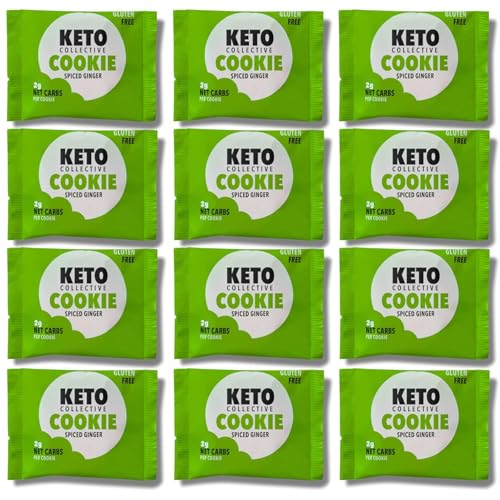 Keto Collective Keto Kekse I 2g Netto-Kohlenhydrate I 30g x 12 I Zuckerarm I Mit echter Butter hergestellt I Ballaststoffreich, Glutenfrei (Limitierte Edition Würziger Ingwer) von Keto Collective