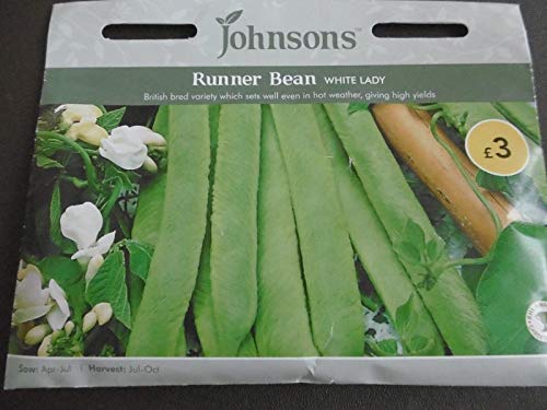 Semi di verdure Johnsons Fagiolo rampicante White Lady fagioli seeds X 50. Il prezzo include Customes dazi Seeds è il set packageShipping fornendo internazionale von Ketsicart