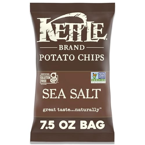 Kettle Brand Meersalz- und Essigkessel, Kartoffelchips, glutenfrei, gentechnikfrei, 213 ml Beutel von Kettle