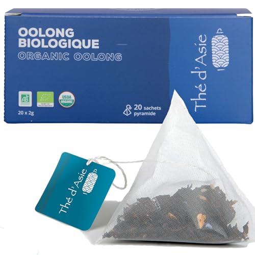 Khla - Blauer Tee Oolong Bio - 20 Beutel Pyramidenaufguss - Biologischer Tee - Schlankheitskur, Gewichtsverlust, Diät - Pyramidenaufguss - Asiatischer Tee - Herkunft China - Kräutertee & Früchtetee von Khla