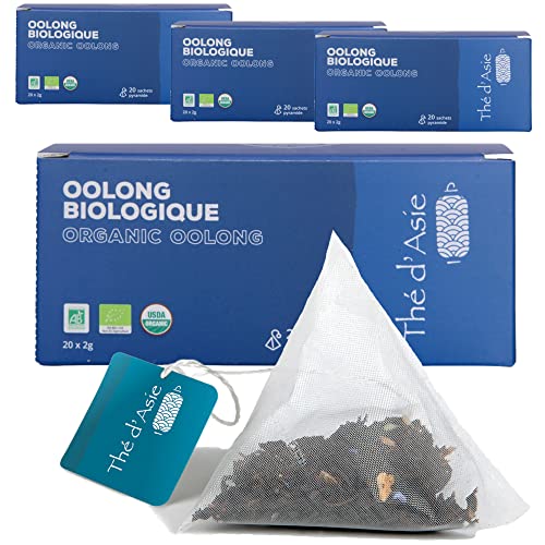 Khla - Blauer Tee Oolong Bio - Box mit 80 Pyramidenteebeuteln - Biologischer Tee von Khla