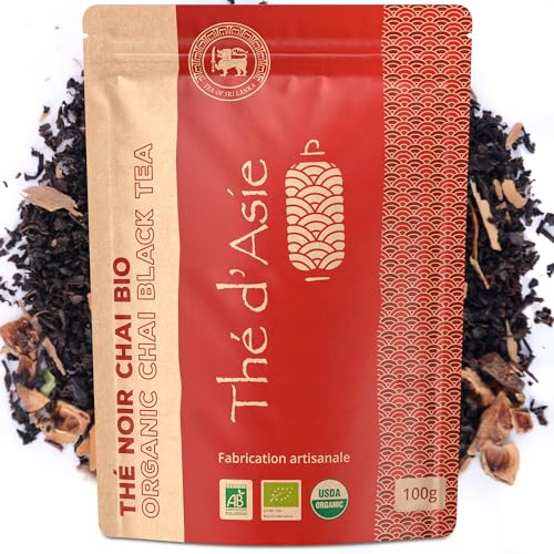 Khla - Chai Tee Bio 100 g – Ceylon Schwarztee - Natürliches Loser Tee - Biologischer Asiatischer Tee - Lose und Geschnitten - Schwarzer Tee Masala Chai Tea Latte - Aus Sri Lanka - Kräutertee & Aufguss von Khla