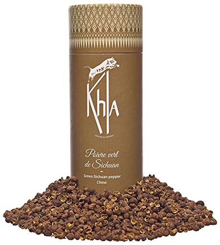 Khla - Szechuan Pfeffer Grün Bio 50g - Grüner Szechuanpfeffer Beeren - Sichuan Peppercorn Timut Pfefferbeeren - Grüne Pfefferkörner Ganze - Direkt vom Erzeuger - Herkunft China von Khla