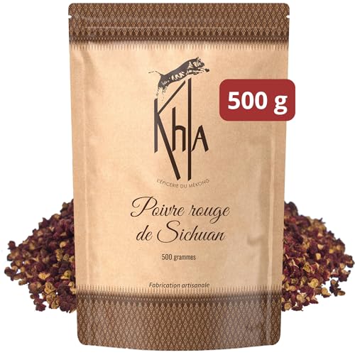 Khla - Szechuan Pfeffer Rot Bio 500g - Roter Szechuanpfeffer Beeren - Sichuan Peppercorn Timut Pfefferbeeren - Rote Pfefferkörner Ganze - Direkt vom Erzeuger - Herkunft China von Khla