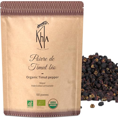 Khla - Timut Pfeffer 100 g - Bio Zertifiziert - Ganz Pfefferkörner - Timurbeeren - Timur Pfeffer - Premium Qualität - Direkt vom Erzeuger – Himalaya Sichuan Szechuan Pfeffer - Aus Nepal von Khla