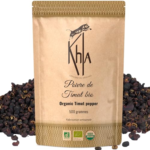 Khla - Timut Pfeffer 500 g - Bio Zertifiziert - Ganz Pfefferkörner - Timurbeeren - Timur Pfeffer - Premium Qualität - Direkt vom Erzeuger – Himalaya Sichuan Szechuan Pfeffer - Aus Nepal von Khla