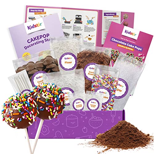 KIDSTIR Kinder Backset DIY Backsets, Cake Pop Kit mit allem, All-in-One Backset mit Cake-Pop-Ständer, vorgemessene Zutaten, beste Geschenkidee für Jungen und Mädchen im Alter von 6-12 Jahren, von Kidstir