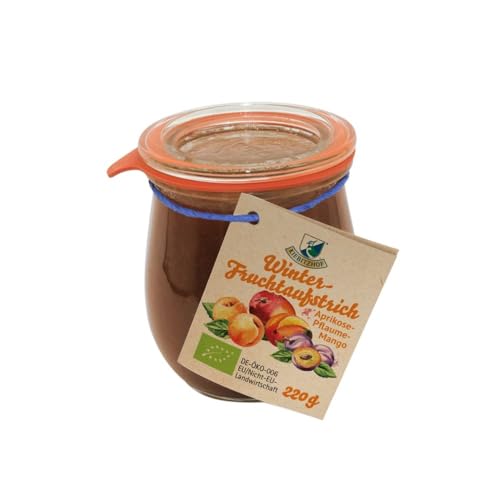 Kiebitzhof Fruchtaufstrich, Winterliebe Aprikose-Mango-Pflaume, 220g von Kiebitzhof