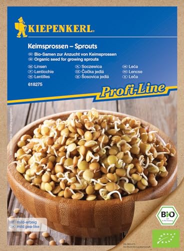 Bio Keimsprossen verschiedene Sorten Alfalfa Radies Brokkoli Weizen Rauke Linsen Zwiebel (Linsen) von Kiepenkerl