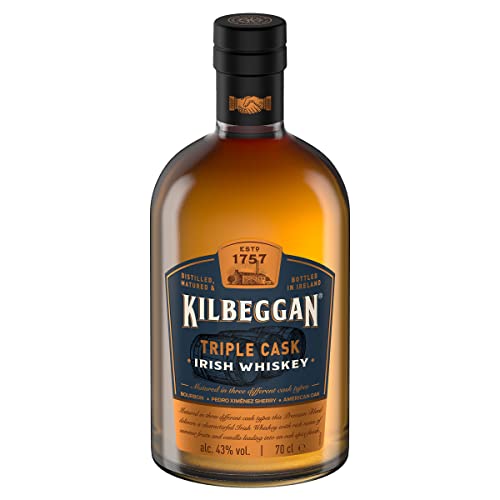 Kilbeggan Triple Cask Irish Whisky | mit einem Hauch vom Honig | 43% Vol | 700ml Einzelflasche von Kilbeggan