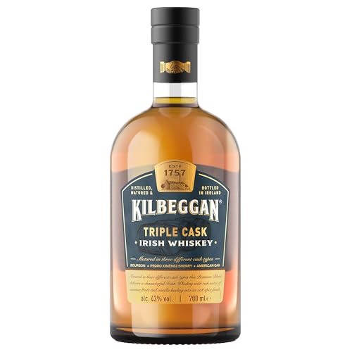 Kilbeggan Triple Cask Irish Whisky | mit einem Hauch vom Honig | 43% Vol | 700ml Einzelflasche von Kilbeggan