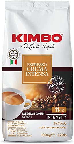 6x Kimbo Espresso Italiano Crema Intensa Caffè Italiano Kaffeemischung gerostet in bohnen Intensive Creme 1kg Italienischer Kaffee ganze Kaffeebohnen dunkler Braten von Kimbo