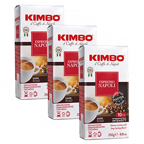 Kimbo Espresso Napoli, 250g gemahlen, 3er Pack von Kimbo