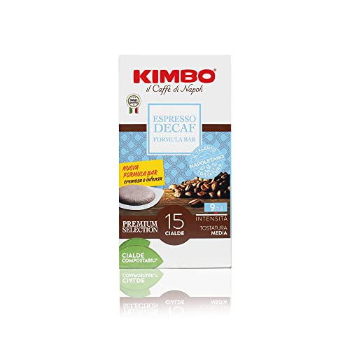 Kimbo ESE kompostierbare Kaffeepads – 120 Pads – Espresso Decaf – 8 Packungen mit je 15 Pads von Kimbo