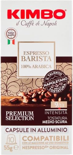 Kimbo Espresso Barista 100% Arabica - Kapseln Aluminium Kompatibel nespresso Original - 10 Packungen A 10 Kapseln von Kimbo